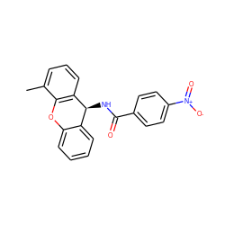 Cc1cccc2c1Oc1ccccc1[C@@H]2NC(=O)c1ccc([N+](=O)[O-])cc1 ZINC000002048549