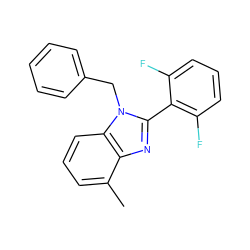 Cc1cccc2c1nc(-c1c(F)cccc1F)n2Cc1ccccc1 ZINC000005931361