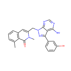 Cc1cccc2cc(Cn3nc(-c4cccc(O)c4)c4c(N)ncnc43)n(C)c(=O)c12 ZINC000088346175