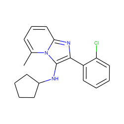 Cc1cccc2nc(-c3ccccc3Cl)c(NC3CCCC3)n12 ZINC000117669551