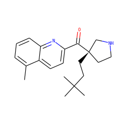Cc1cccc2nc(C(=O)[C@@]3(CCC(C)(C)C)CCNC3)ccc12 ZINC000058581366