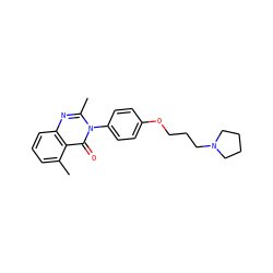 Cc1cccc2nc(C)n(-c3ccc(OCCCN4CCCC4)cc3)c(=O)c12 ZINC000038215167