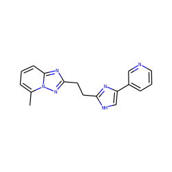 Cc1cccc2nc(CCc3nc(-c4cccnc4)c[nH]3)nn12 ZINC000117858117