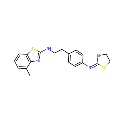 Cc1cccc2sc(NCCc3ccc(/N=C4\NCCS4)cc3)nc12 ZINC000049021616
