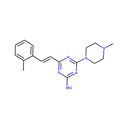 Cc1ccccc1/C=C/c1nc(N)nc(N2CCN(C)CC2)n1 ZINC000473153272