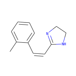Cc1ccccc1/C=C\C1=NCCN1 ZINC000007997282