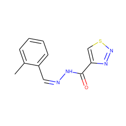 Cc1ccccc1/C=N\NC(=O)c1csnn1 ZINC000012955502