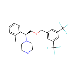 Cc1ccccc1[C@@H](COCc1cc(C(F)(F)F)cc(C(F)(F)F)c1)N1CCNCC1 ZINC000022926829