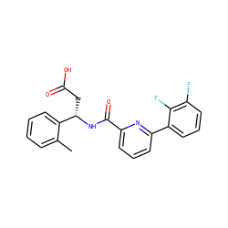Cc1ccccc1[C@H](CC(=O)O)NC(=O)c1cccc(-c2cccc(F)c2F)n1 ZINC000203323184