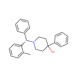 Cc1ccccc1[C@H](c1ccccc1)N1CCC(O)(c2ccccc2)CC1 ZINC000028708172