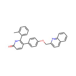 Cc1ccccc1-c1[nH]c(=O)ccc1-c1ccc(OCc2ccc3ccccc3n2)cc1 ZINC000473156076