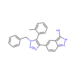 Cc1ccccc1-c1c(-c2ccc3n[nH]c(N)c3c2)nnn1Cc1ccccc1 ZINC000063539939