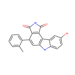Cc1ccccc1-c1cc2[nH]c3ccc(O)cc3c2c2c1C(=O)NC2=O ZINC000034804091