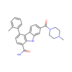 Cc1ccccc1-c1ccc(C(N)=O)c2[nH]c3cc(C(=O)N4CCN(C)CC4)ccc3c12 ZINC000473127999