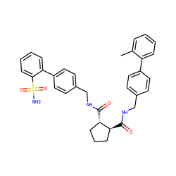 Cc1ccccc1-c1ccc(CNC(=O)[C@H]2CCC[C@@H]2C(=O)NCc2ccc(-c3ccccc3S(N)(=O)=O)cc2)cc1 ZINC000028353391