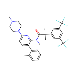 Cc1ccccc1-c1ccc(N2CCN(C)CC2)nc1N(C)C(=O)C(C)(C)c1cc(C(F)(F)F)cc(C(F)(F)F)c1 ZINC000028571507