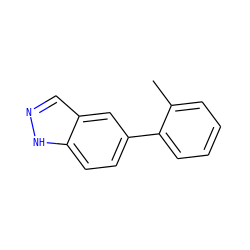 Cc1ccccc1-c1ccc2[nH]ncc2c1 ZINC000169329414
