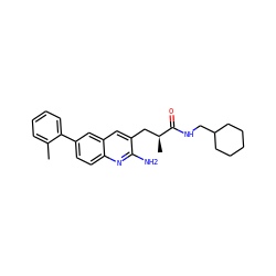 Cc1ccccc1-c1ccc2nc(N)c(C[C@H](C)C(=O)NCC3CCCCC3)cc2c1 ZINC000072179166