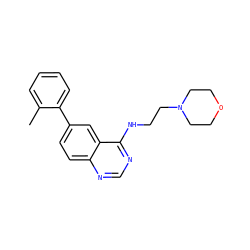 Cc1ccccc1-c1ccc2ncnc(NCCN3CCOCC3)c2c1 ZINC000033362333
