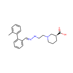 Cc1ccccc1-c1ccccc1/C=N/NCCN1CCC[C@H](C(=O)O)C1 ZINC000095597029
