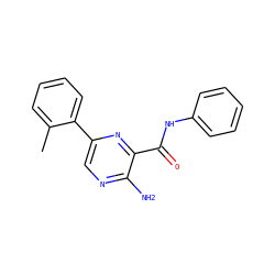 Cc1ccccc1-c1cnc(N)c(C(=O)Nc2ccccc2)n1 ZINC000071329817