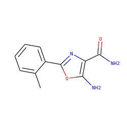 Cc1ccccc1-c1nc(C(N)=O)c(N)o1 ZINC000012395125