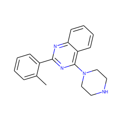 Cc1ccccc1-c1nc(N2CCNCC2)c2ccccc2n1 ZINC000004266659