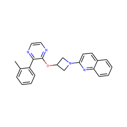 Cc1ccccc1-c1nccnc1OC1CN(c2ccc3ccccc3n2)C1 ZINC000096168793