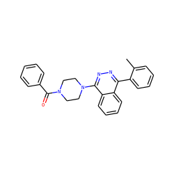Cc1ccccc1-c1nnc(N2CCN(C(=O)c3ccccc3)CC2)c2ccccc12 ZINC000049036347