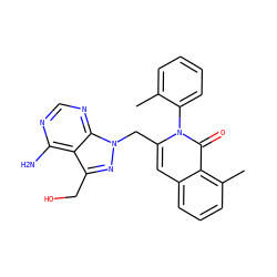 Cc1ccccc1-n1c(Cn2nc(CO)c3c(N)ncnc32)cc2cccc(C)c2c1=O ZINC000088345656