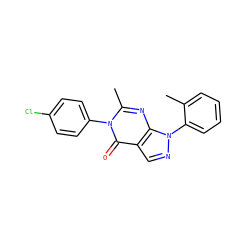 Cc1ccccc1-n1ncc2c(=O)n(-c3ccc(Cl)cc3)c(C)nc21 ZINC000028951888