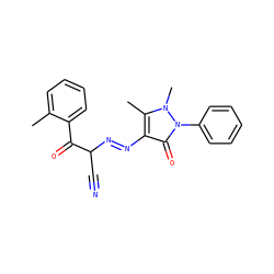 Cc1ccccc1C(=O)C(C#N)N=Nc1c(C)n(C)n(-c2ccccc2)c1=O ZINC000253989066