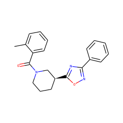Cc1ccccc1C(=O)N1CCC[C@H](c2nc(-c3ccccc3)no2)C1 ZINC000000324660