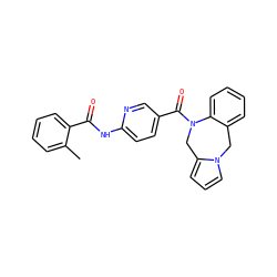 Cc1ccccc1C(=O)Nc1ccc(C(=O)N2Cc3cccn3Cc3ccccc32)cn1 ZINC000029414817