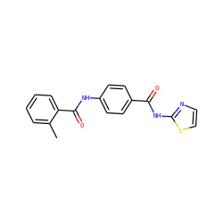 Cc1ccccc1C(=O)Nc1ccc(C(=O)Nc2nccs2)cc1 ZINC000000079360