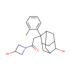Cc1ccccc1C1(CC(=O)N2CC(O)C2)C2CC3CC1CC(C2)C3O ZINC001772652259