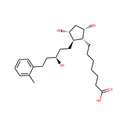 Cc1ccccc1CC[C@H](O)CC[C@H]1[C@H](O)C[C@H](O)[C@@H]1CCCCCCC(=O)O ZINC000029320551