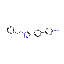 Cc1ccccc1CCn1cc(-c2ccc(-c3ccc(N)cc3)cc2)nn1 ZINC000066113149