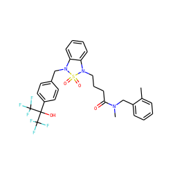 Cc1ccccc1CN(C)C(=O)CCCN1c2ccccc2N(Cc2ccc(C(O)(C(F)(F)F)C(F)(F)F)cc2)S1(=O)=O ZINC000299871620