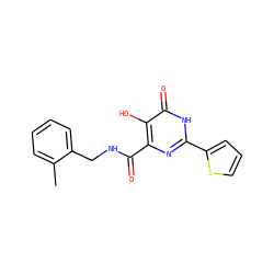 Cc1ccccc1CNC(=O)c1nc(-c2cccs2)[nH]c(=O)c1O ZINC000028820284