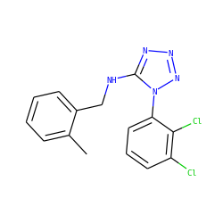 Cc1ccccc1CNc1nnnn1-c1cccc(Cl)c1Cl ZINC000071341599