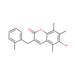Cc1ccccc1Cc1cc2c(C)c(O)c(C)c(C)c2oc1=O ZINC000096270878