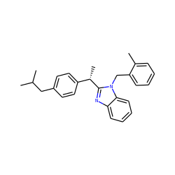Cc1ccccc1Cn1c([C@@H](C)c2ccc(CC(C)C)cc2)nc2ccccc21 ZINC000002713397