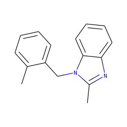 Cc1ccccc1Cn1c(C)nc2ccccc21 ZINC000002695412