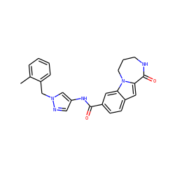 Cc1ccccc1Cn1cc(NC(=O)c2ccc3cc4n(c3c2)CCCNC4=O)cn1 ZINC000218236765