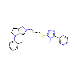 Cc1ccccc1N1CC[C@H]2CN(CCCSc3nnc(-c4cnccn4)n3C)C[C@H]21 ZINC000653723237