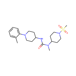 Cc1ccccc1N1CCC(NC(=O)N(C)C2CCN(S(C)(=O)=O)CC2)CC1 ZINC000029126537