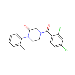 Cc1ccccc1N1CCN(C(=O)c2ccc(Cl)cc2Cl)CC1=O ZINC000059278074