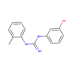 Cc1ccccc1NC(=N)Nc1cccc(O)c1 ZINC000026491379