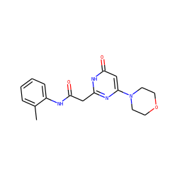 Cc1ccccc1NC(=O)Cc1nc(N2CCOCC2)cc(=O)[nH]1 ZINC000095571952